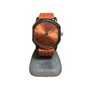 Vintage Joan Rivers Watch Basket Weave Leather Strap Watch